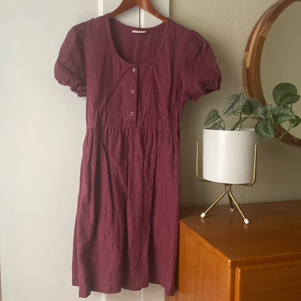 Conscious Clothing linen sweet pea dress in orchid size small